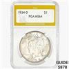 1934-D Silver Peace Dollar PGA MS64