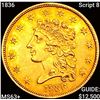 Image 1 : 1836 Script 8 $2.50 Gold Quarter Eagle CHOICE BU+