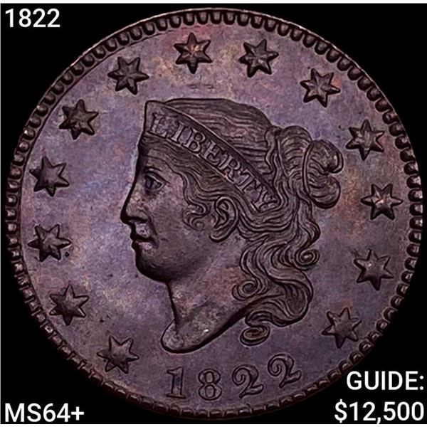 1822 Coronet Head Cent CHOICE BU+