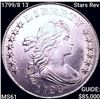Image 1 : 1799/8 13 Stars Rev Draped Bust Dollar UNCIRCULATE