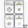 Image 1 : 1951-1999 [4] US Varied Silver Coinage NGC PF