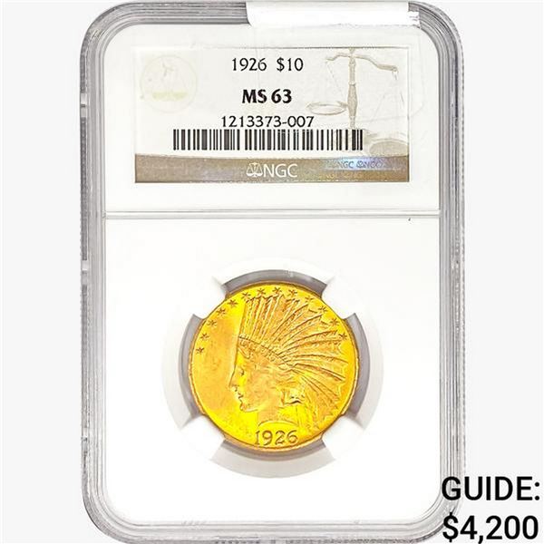1926 $10 Gold Eagle NGC MS63