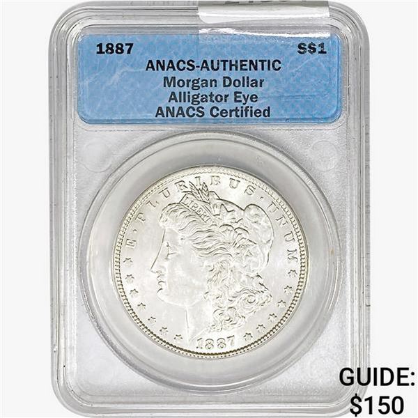 1887 Morgan Silver Dollar ANACS  Alligator Eye