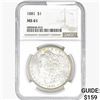 Image 1 : 1881 Morgan Silver Dollar NGC MS61