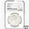Image 1 : 1882-CC Morgan Silver Dollar NGC MS62