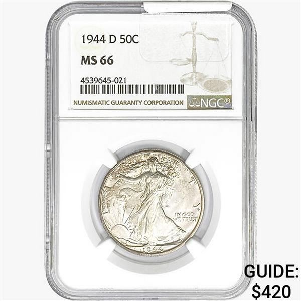 1944-D Walking Liberty Half Dollar NGC MS66