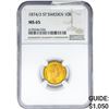 Image 1 : 1874/3 .1296oz. Gold ST Sweden 10 Kroner NGC MS65
