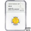 Image 1 : 1874 .1296oz. Gold ST Sweden 10 Kroner NGC MS64
