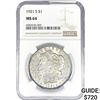 Image 1 : 1921-S Morgan Silver Dollar NGC MS64