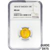 Image 1 : 1874 .1296oz. Gold ST Sweden 10 Kroner NGC MS64