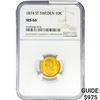 Image 1 : 1874 .1296oz. Gold ST Sweden 10 Kroner NGC MS64