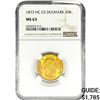 Image 1 : 1873 .2593oz. Gold HC CS Denmark 20 Kroner NGC MS6