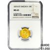 Image 1 : 1874 .1296oz. Gold ST Sweden 10 Kroner NGC MS65