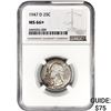Image 1 : 1947-D Washington Silver Quarter NGC MS66+