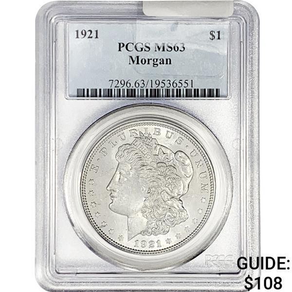 1921 Morgan Silver Dollar PCGS MS63