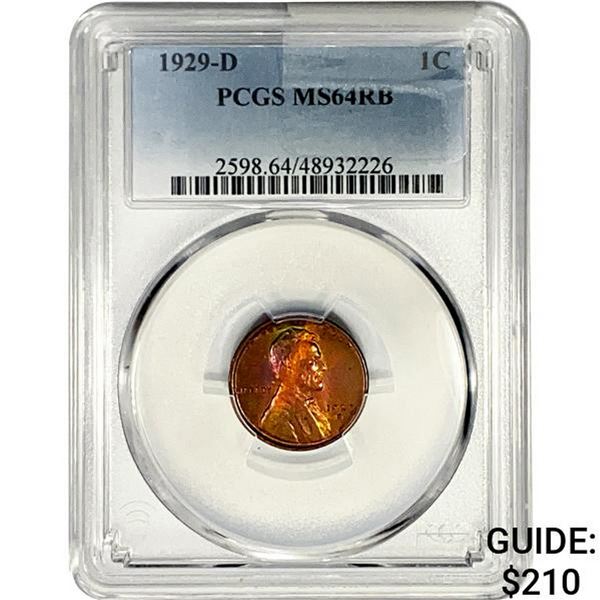 1929-D Wheat Cent PCGS MS64 RB