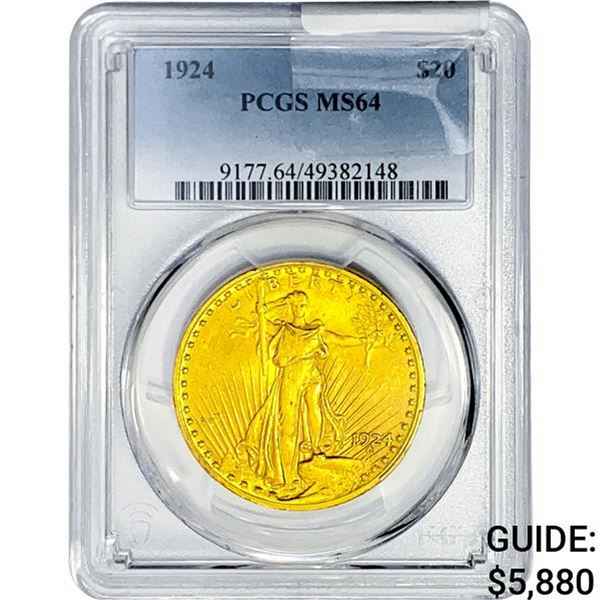 1924 $20 Gold Double Eagle PCGS MS64