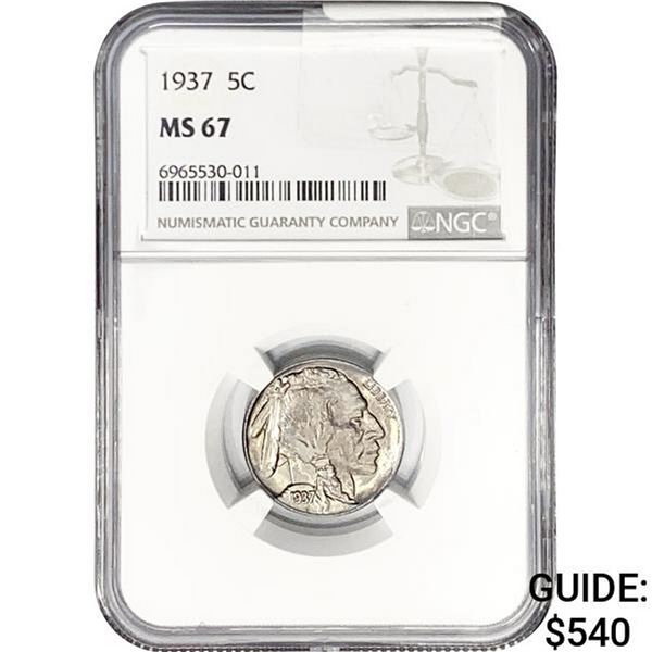 1937 Buffalo Nickel NGC MS67