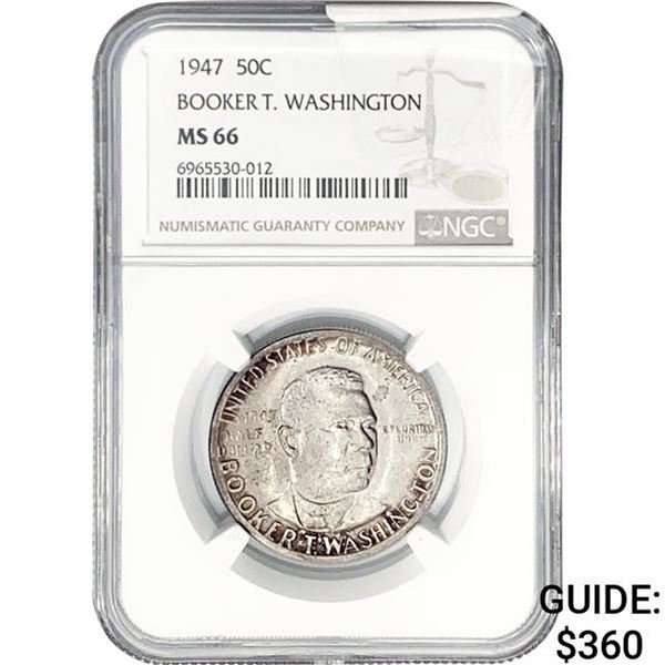 1947 Booker T Half Dollar NGC MS66