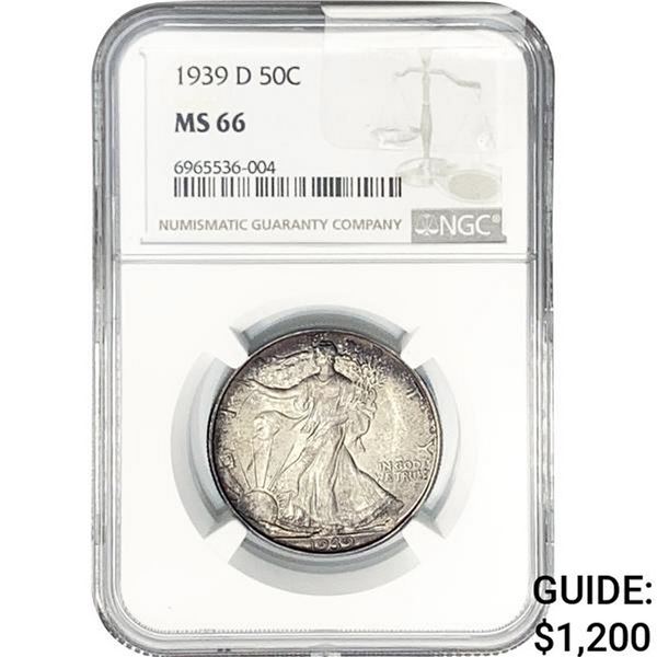 1939-D Walking Liberty Half Dollar NGC MS66