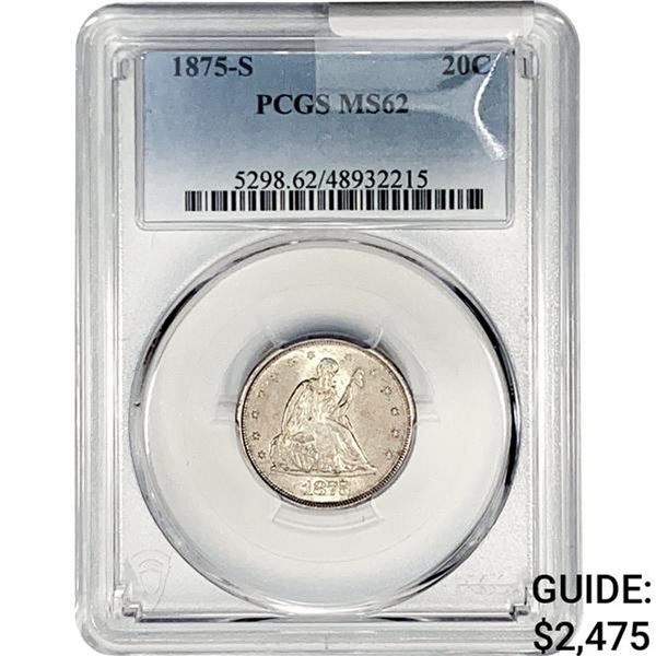 1875-S Twenty Cent Piece PCGS MS62