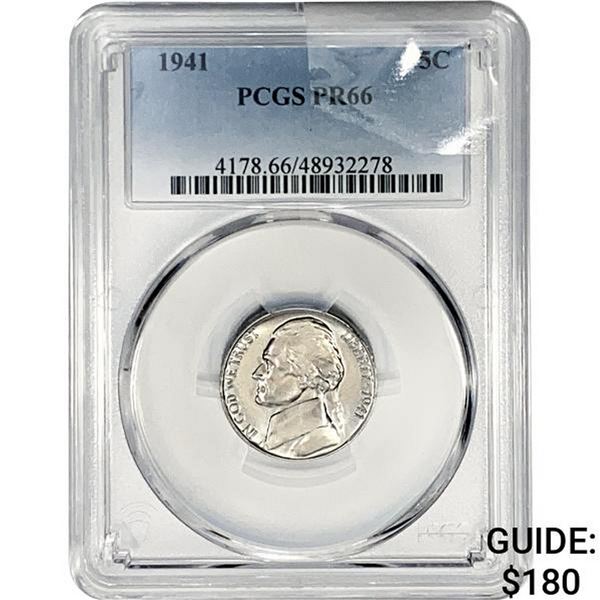 1941 Jefferson Nickel PCGS PR66