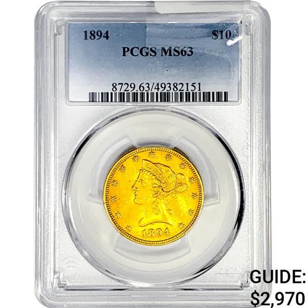 1894 $10 Gold Eagle PCGS MS63