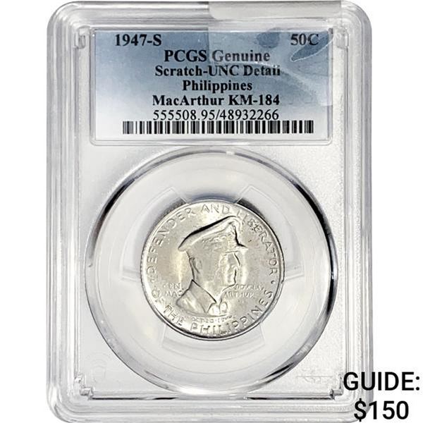 1947-S 50C Philippines KM-184 MacArthur PCGS Genui