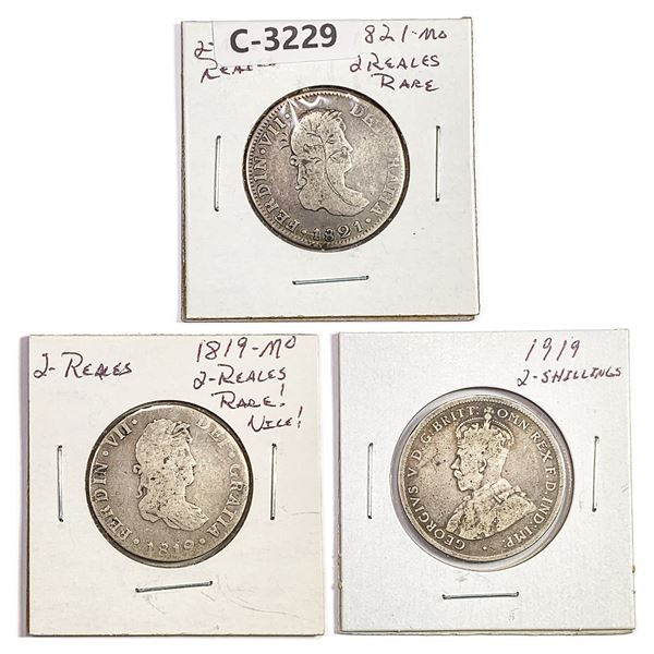 1819-1919 Mexian 2 Reales and Australian 2 Shillin