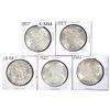 Image 1 : 1885-1921 Varied Date Morgan Silver Dollars [5 Coi