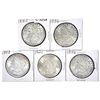 Image 1 : 1885-1921 Varied Date Morgan Silver Dollars [5 Coi
