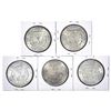 Image 2 : 1885-1921 Varied Date Morgan Silver Dollars [5 Coi