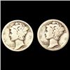 Image 1 : [2] Mercury Silver Dimes [1921, 1921-D] NICELY CIR