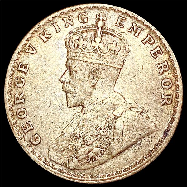 1916 G. Britain India SILV Rupee LIGHTLY CIRCULATE