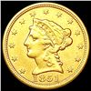 Image 1 : 1851 $2.50 Gold Quarter Eagle CLOSELY UNCIRCULATED