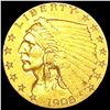 Image 1 : 1908 $2.50 Gold Quarter Eagle CLOSELY UNCIRCULATED