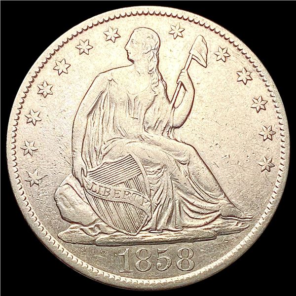 1858-O Seated Liberty Half Dollar CLOSELY UNCIRCUL