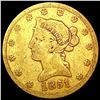 Image 1 : 1851 $10 Gold Eagle NICELY CIRCULATED