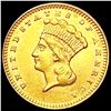 Image 1 : 1873 Open 3 Rare Gold Dollar CHOICE AU