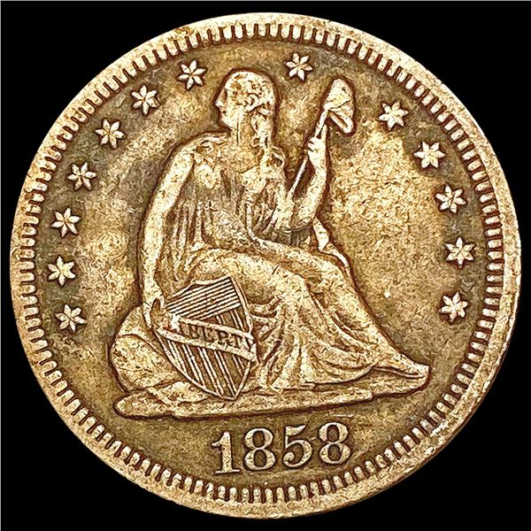 1858 Seated Liberty Quarter LIGHTLY CIRCULATED