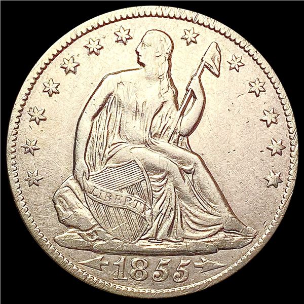 1855-O Seated Liberty Half Dollar CLOSELY UNCIRCUL