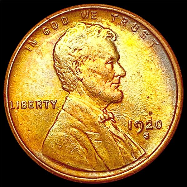 1920-S RB Wheat Cent CHOICE AU