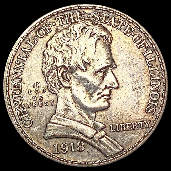 1918 Illinois Half Dollar CLOSELY UNCIRCULATED