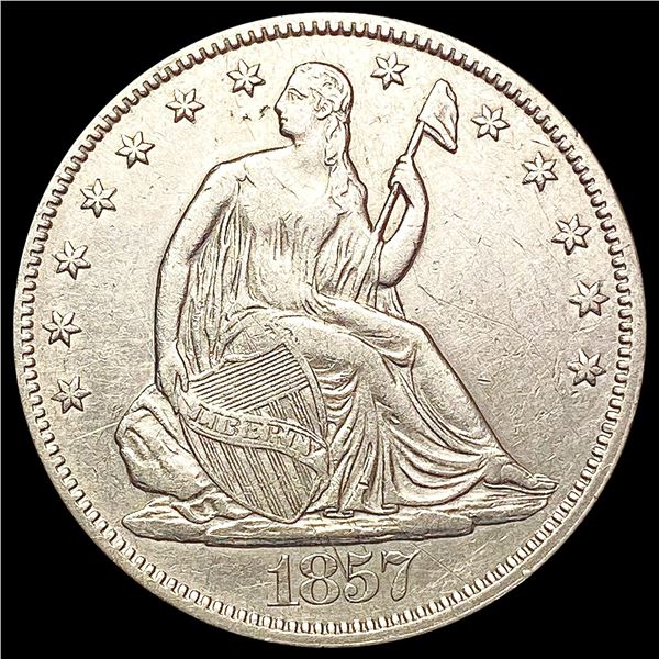 1857 Seated Liberty Half Dollar CLOSELY UNCIRCULAT