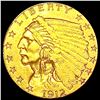 Image 1 : 1912 $2.50 Gold Quarter Eagle CLOSELY UNCIRCULATED