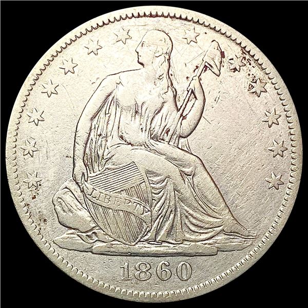 1860-O Seated Liberty Half Dollar LIGHTLY CIRCULAT