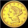 Image 1 : 1851 $2.50 Gold Quarter Eagle CLOSELY UNCIRCULATED