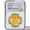 Image 1 : 1923-D $20 Gold Double Eagle NGC MS66+