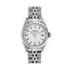 Image 2 : Rolex Ladies Stainless Steel Silver Index Smooth Bezel Date Watch 26MM With Role