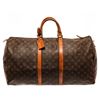 Louis Vuitton Brown Monogram Canvas Keepall 55 Travel Bag